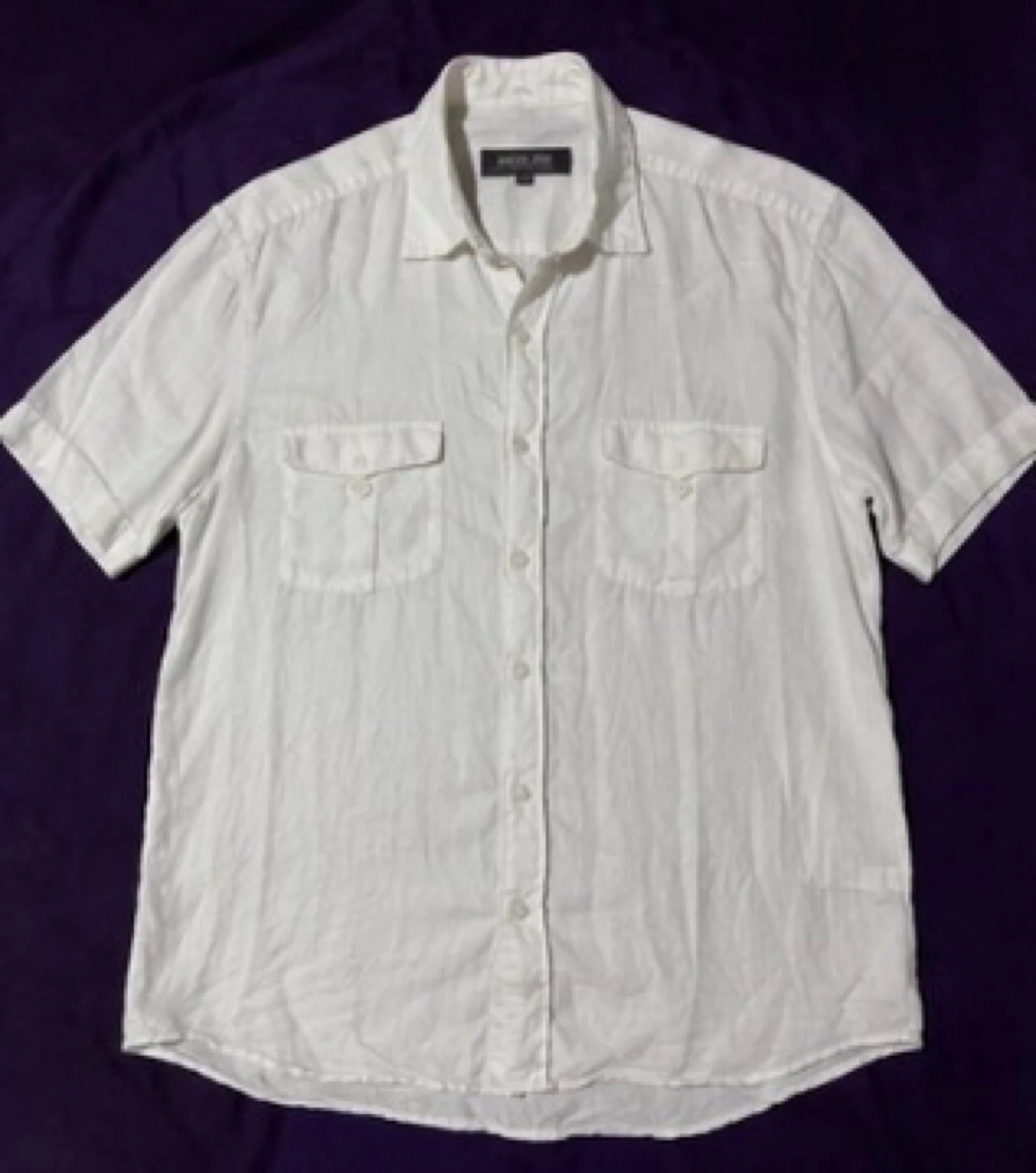 Sergio Vitti Classic cut white linen short-sleeve shirt Size 39/40 – photo 2